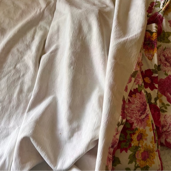 VINTAGE terrycloth FLORAL CURTAINS Large Pink Rose Yellow Green Flowers 2 panels - Picture 6 of 10